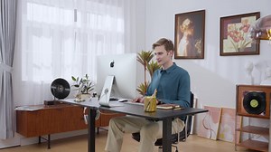 Steel Adjustable Desk Height Stand up Ergonomic Electric Lift Table with White Oak Color