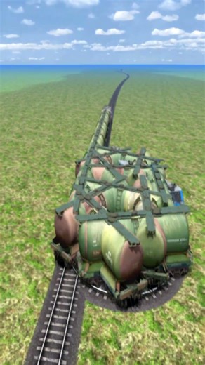 Crazy Extreme Train Crossing Through Dangerous Circle Railroad 💥😱🔥 Train Simulator BeamNG #shorts