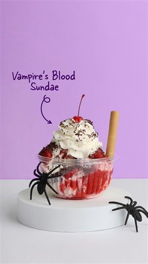 This is the sundae of a killer, Bella. 🧛🏻‍♂️🍨✨ Our Vampire’s Blood Sundae brings together vanilla ice cream, strawberry topping, and chocolate jimmies to create a fang-tastic indulgence. This spooky treat, and our other Sundae Scaries, are only available through Halloween, so get yours before it disappears into the shadows. ⏰ Ice Cream Parlor Hours ⏰ Monday–Saturday: 9 am to 9 pm Sunday: 10 am to 9 pm | Sarris Candies