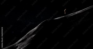 Toutatis asteroid orbiting in the outer space from a moon or planet