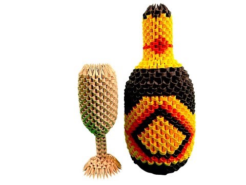 3D Origami Champagne Glass Tutorial | Elegant Modular Origami Decoration