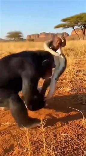 Monkey Mom’s SHOCKING Rescue: Saves Baby From a Python’s Grip #WildAnimalFights#MonkeyRescue