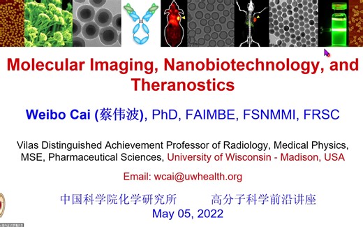 Molecular Imaging，Nanobiotechnology，and Therenostics 美国威斯康星大学麦迪逊分校蔡伟波教授