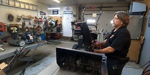 Buried in business with repairing snowblowers