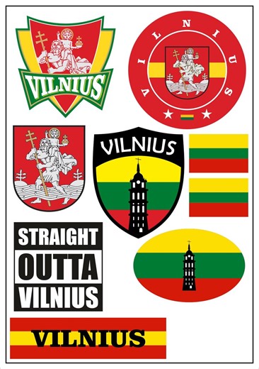 Vilnius Sticker Map 9 Pieces - Lithuania Car Motorcycle Biker Flag Sticker Decal Banner Vinyl ST - Etsy