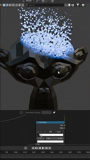 Turning Suzanne Into Glowing Particles — Blender Geometry Nodes ✨💠
