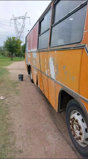 Exploring an Old Orange Bus Interior