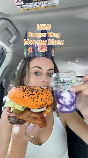 NEW Burger King Monster Menu 🧡🍔🎃🧛🍗🧀🍦 #burgerking #monstermenu #fastfood #halloween #newfood | Sarah Margaret Eats