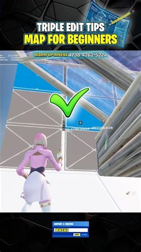 TRIPLE EDIT TIPS✅ MAPS FOR WARM UP AND PRACTICE✍️ #fortnitemap #fortnitepractice #fortnitebeginner