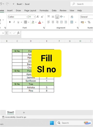 || How to fill serial no in excel | Pivot Table | Unique Way ||