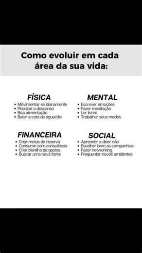 Como evoluir em cada área da sua vida..
