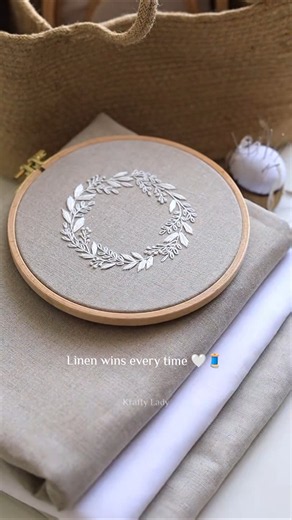 Why Linen Is the BEST Fabric for Hand Embroidery 🧵✨ #shorts