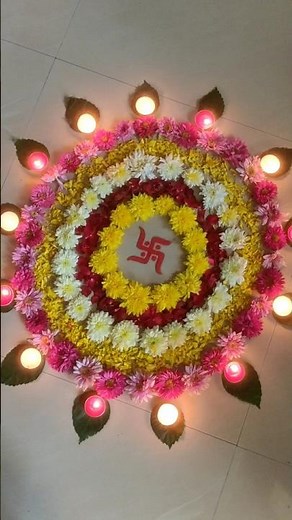 Diwali Rangoli design ideas / flower Rangoli ideas / Diwali decoration ideas #diy #diwali #rangoli