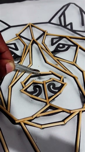 Smart Wall Art Using Bamboo Sticks 😍🩷Simple, eco-friendly & beautiful DIy idea! #diy #wallart