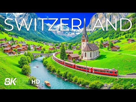 Switzerland 8K | Majestic Alps – Crystal-clear Lakes, Charming Villages & Scenic Beauty