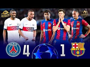 “Mbappe & Dembele” tear Barcelona with historic four-goal thrashing in UCL 🔥🤯❯ Paris (4-1) Barca●❯4K