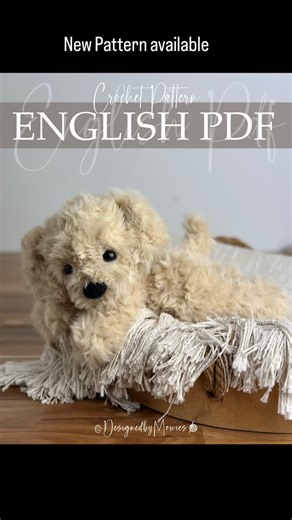 Designed by Mowies on Instagram: "Create your own ultra-soft puppy! This exclusive crochet pattern lets you make a cuddly Labradoodle, Labrador, or Golden Retriever using luxurious fur yarn. Perfect as a handmade gift, cozy plush for nurseries, or a special addition to your amigurumi collection. Beginner-friendly instructions and a clear step-by-step PDF make it easy to craft your very own large, fluffy dog. Start your cozy crochet project today with this instant digital download! ✨ #CrochetPatt