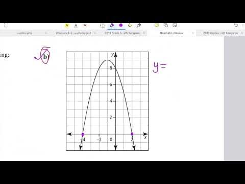 Math 20-1 Review: Quadratic Functions (Graphing, Vertex, Forms)