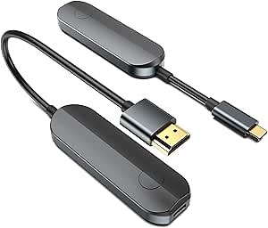 Wireless HDMI Transmitter and Receiver, Plug & Play 165FT Streaming Media Video/Audio/File Netfix HDMI Wireless Extender 5G 4K for Iphone, IPad, Laptop with Type-C Output to Monitor, Projector, HDTV