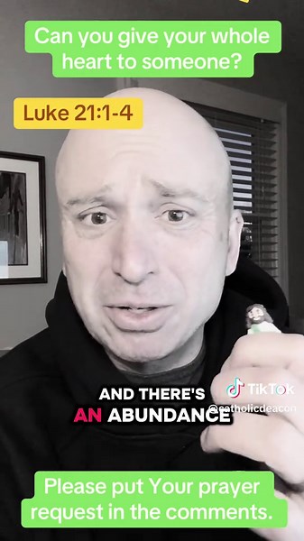 It is so easy to give to God when you already have an abundance, but the question is, can you give From the depth of your heart when you feel lacking? The gospel today is a easy example of how the lady gave from her poverty and the question is can we give From our. I pray for you and your families this week and if you have any Prayer intentions, please put it in the comments below. #catholic #christiantiktok #love #jesus #help A reading from the holy Gospel according to Luke 21:1-4 When Jesus lo