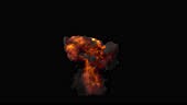 High quality animation of realistic explosion isolated on transparent...