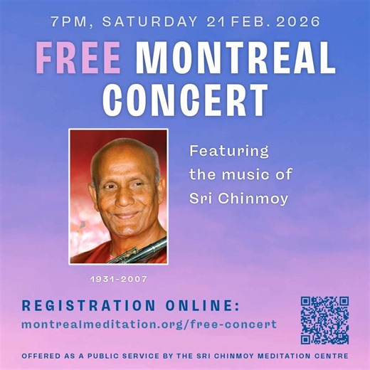 Greg-Abhijit Emery on Instagram: "'Music for Meditation’ is a FREE tranquil concert of meditative music by performers from Montreal, Ottawa, Kingston and Toronto. The concert will present a soulful environment full of peace and light, featuring the compositions of Sri Chinmoy. Pavaka's group will offer their uplifting and inspirational versions of these songs, which have been composed and arranged to facilitate spiritual experiences. We hope to create a very nice 'vibe' or consciousness while we