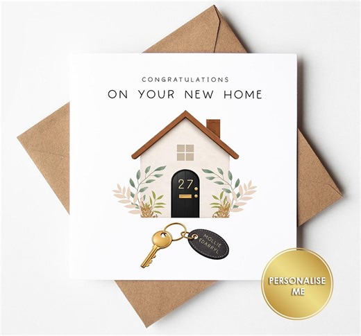 New Home Card, Personalised New Home Card, Congratulations Card, Housewarming Card, New Home Gift, Custom Address Card - Etsy