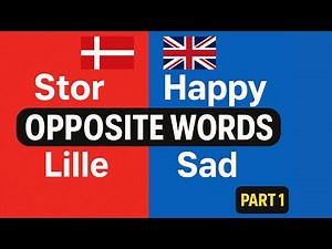 🇩🇰 Master Danish & English Opposites! 🇬🇧Boost Your Vocabulary Fast | Part 1 🔥Essential You Must Know