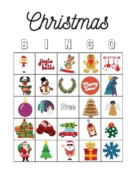 Christmas Vocabulary Bingo Game.  ESL. EFL. Holidays. Game