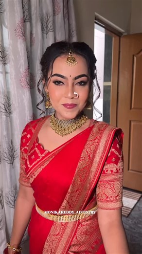 Monika Reddy Makeup studio and academy | Here is a beautiful bride all set for her engagement, looking absolutely gorgeous and glowing with elegance ✨ Do you also want to get... | Instagram