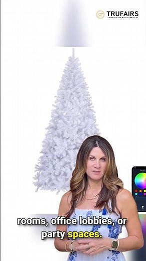 8FT Pre-Lit White Christmas Tree | 500 RGB Lights & Smart App Control | Modern Holiday Decor!