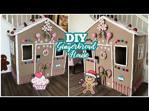 DIY Cardboard Gingerbread House | Cardboard Playhouse