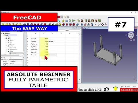 FreeCAD For Beginners #7 Spreadsheet Driven Fully Parametric Table