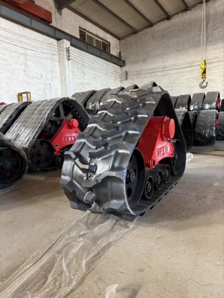Rubber Track Chassis Source Factory Customizable for various models including harvesters, tractors, and small agricultural machinery based on vehicle type and tire size. Anti-slip and anti-sink features enhance efficiency.