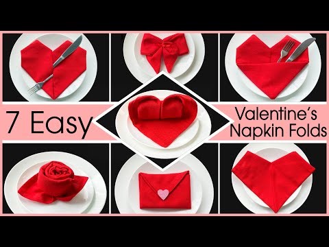 Napkin Folding: 7 Valentine’s Day Napkin Folds