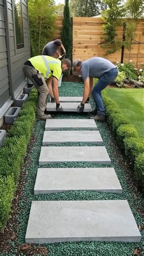 Absolutely Clean Modern Garden Walkway Transformation 🤯 #diytransformation