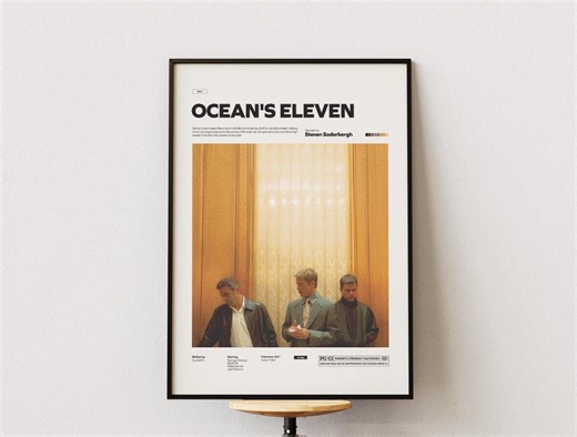 Ocean's Eleven Movie Poster, Alternative Movie Poster Print, Ocean's Eleven Film Poster Print, Steven Soderbergh's Film Print Wall Art - Etsy