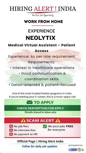 Neolytix Hiring – Medical Virtual Assistant (WFH)