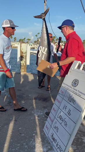 84lb Wahoo at the dock on day 2! | Texas International Fishing Tournament