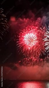 Multiple Colorful Firework Explosions, New Year, Vertical 9:16