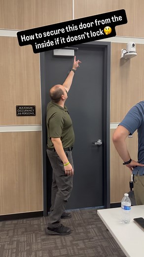 High Threat Innovations®️ | How to secure an outward swinging door from the inside if it doesn’t lock? Here is a tip that may help you. Share with others so they can... | Instagram