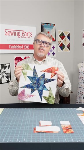 Sewing Parts Online on Instagram: "Shine bright with this Pointy Stars quilt block! ✨ Follow along as Bob shows how to make this striking star design using the Marbled Earth fabric collection from Benartex. 🌎 Shop the fabric here: https://www.sewingpartsonline.com/collections/benartex-fabric?tab=products&productsPage=2#/productsFilter:mfield_custom_fabric_collection:Marbled$2520Earth #SewingPartsOnline #QuiltingTutorial #StarQuiltBlock #BenartexFabric #MarbledEarth #QuiltBlock #QuiltingCommunit