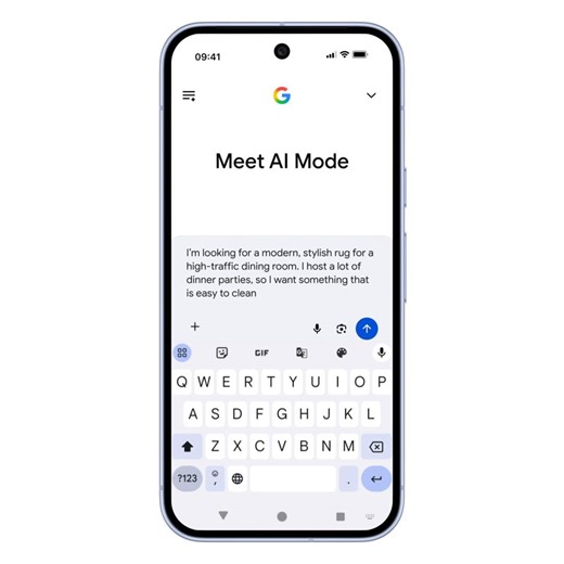 Direct Offers is a new pilot that will show you exclusive discounts when you’re searching for products directly in AI Mode. Imagine you search “I’m looking for a modern, stylish rug for a high-traffic dining room. I host a lot of dinner parties, so I want something that is easy to clean.” You'll see the most relevant products that meet your search criteria, and with Direct Offers, relevant retailers can also feature a special discount code to help ensure you’re getting a great deal. | Google