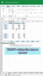 ➡️TOROW function in Excel