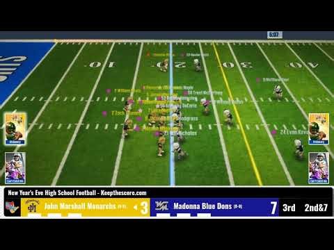 New Year's Eve Week 1 Big Win Football John Marshall Monarchs at Madonna Blue Dons