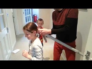 How to do girls hair (the man's way) using a vacuum cleaner to do a pony tail!!!