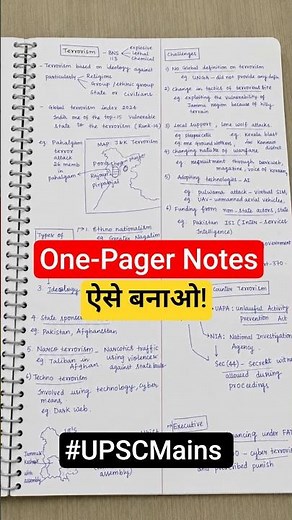 One-Pager Notes for UPSC Mains: What Toppers DON'T Tell You