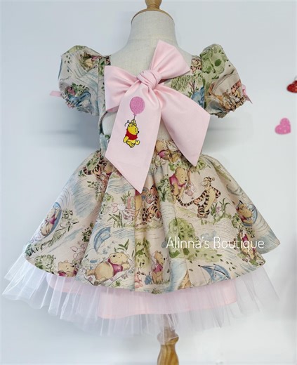 Winnie the Pooh First Birthday Outfit, Baby Girl Birthday Dress. , Handmade Baby Clothes , - Etsy