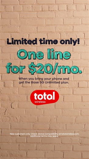 We’ll give you one line for $20/month. The other guys? Not so much. | Total Wireless