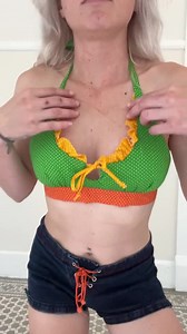 Vintage 1970s Orange Green Halter Crop Top // Small Ruffle Swiss Dot Polkda Dot // 70s Hippie Groovy Bikini 60s 1960s - Etsy